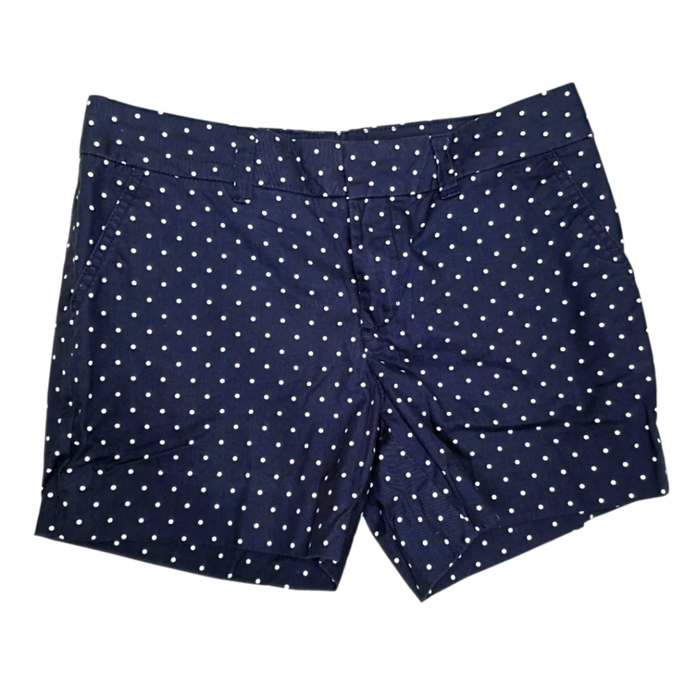 TOMMY HILFIGER Womens Sz 4 Navy Blue Polka Dot Casual Shorts